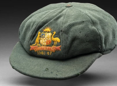 bradman baggy green cap won during 1946 47 ashes sells for 287 000