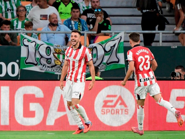 athletic bilbao s defender aitor paredes celebrates scoring his team s second goal during the spanish league football match between real betis and athletic club bilbao at the cartuja stadium in seville on august 31 2025 photo afp athletic bilbao s defender aitor paredes celebrates scoring his team s second goal during the spanish league football match between real betis and athletic club bilbao at the cartuja stadium in seville on august 31 2025 photo afp