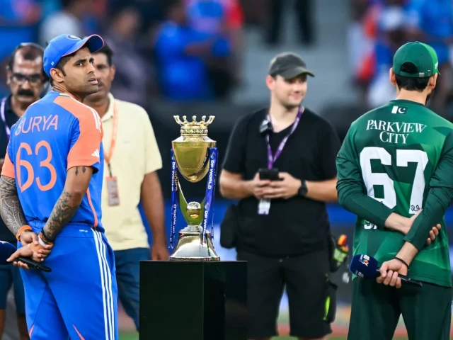 suryakumar yadav and salman ali agha ahead of the toss in the asia cup final photo afp