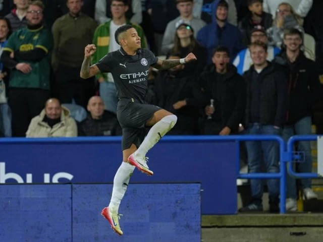 manchester city s savinho celebrates after scoring his side s second goal during the english league cup third round soccer match between huddersfield and manchester city at the john smith s stadium in huddersfield england photo afp