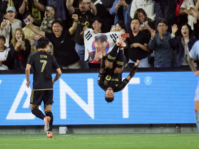 los angeles fc s denis bouanga celebrates his game winning goal in a 1 0 major league soccer victory over atlanta united photo afp