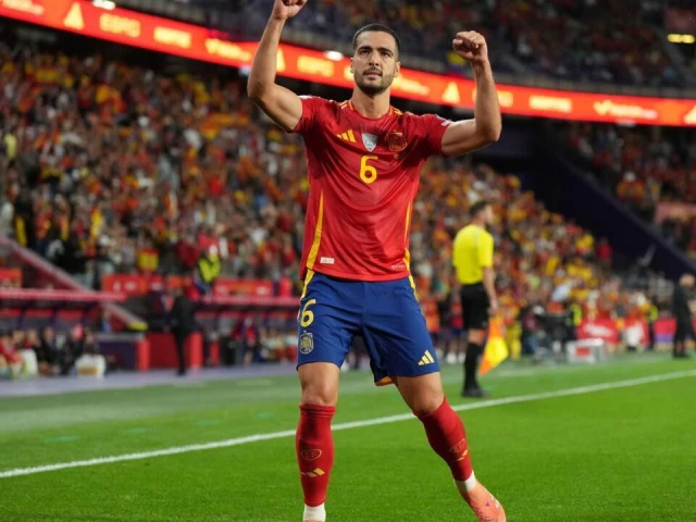 spain midfielder mikel merino celebrates scoring his team s first goal during the 2026 world cup qualifier against bulgaria photo afp spain midfielder mikel merino celebrates scoring his team s first goal during the 2026 world cup qualifier against bulgaria photo afp