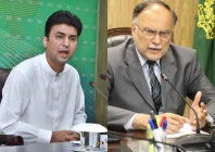 a combination of file photos shows pti leader murad saeed left and federal minister for planning and development ahsan iqbal