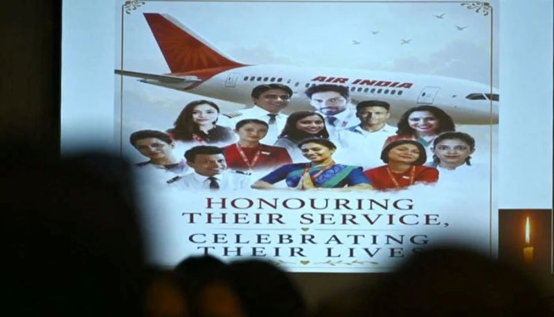 Family members of the crew of Air India Flight 171 plane crash pay tribute during a memorial service on its first anniversary, in Mumbai on June 12, 2026.POTO: AFP