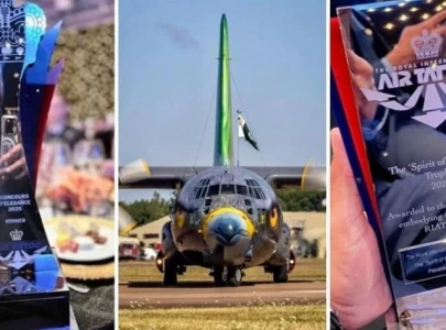 paf aircraft shine at uk air show