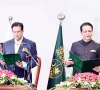 pml n s barrister syed iftikhar ali gillani takes oath as the new ajk pm on august 28 photo express pml n s barrister syed iftikhar ali gillani takes oath as the new ajk pm on august 28 photo express