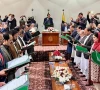 new ajk cabinet members taking oath on wednesday in muzaffarabad photo radio pakistan new ajk cabinet members taking oath on wednesday in muzaffarabad photo radio pakistan