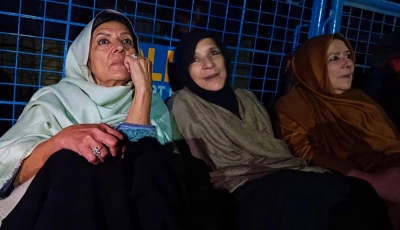 sisters of pti founder imran khan sit outside adiala jail after a meeting was denied on tuesday photo x pti