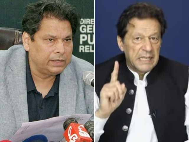 punjab caretaker information minister amir mir and pti chief imran khan photo file