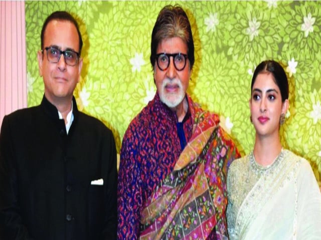 nanda at anant ambani s wedding with father in law amitabh photo file