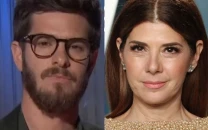 andrew garfield and marisa tomei both from the spider man universe photographed together