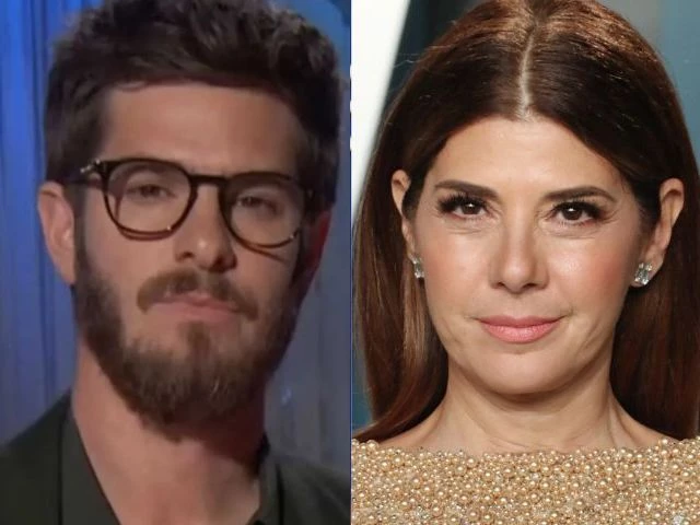 andrew garfield and marisa tomei both from the spider man universe photographed together