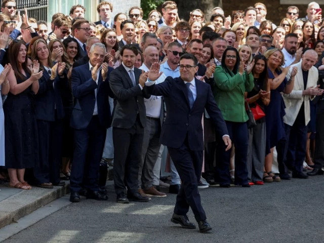 britain s newly appointed prime minister andy burnham gestures as he walks to deliver a speech outside 10 downing street after taking office in london britain july 20 2026 photo reuters britain s newly appointed prime minister andy burnham gestures as he walks to deliver a speech outside 10 downing street after taking office in london britain july 20 2026 photo reuters