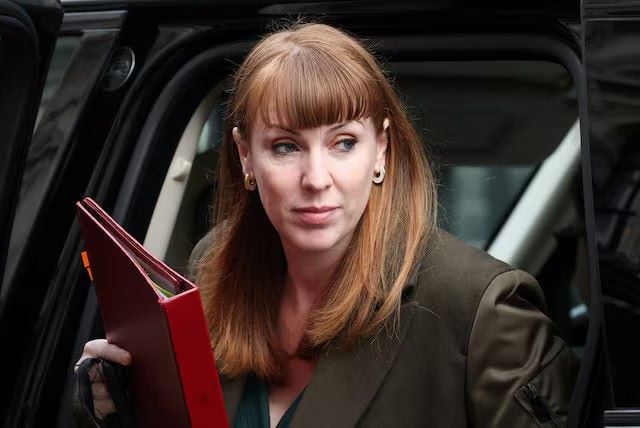 Deputy Prime Minister Angela Rayner exits a vehicle in Downing Street in London, Britain, March 26, 2025.PHOTO: REUTERS