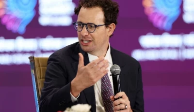 ceo of anthropic dario amodei addresses the gathering at the ai impact summit in new delhi india february 19 2026 reuters