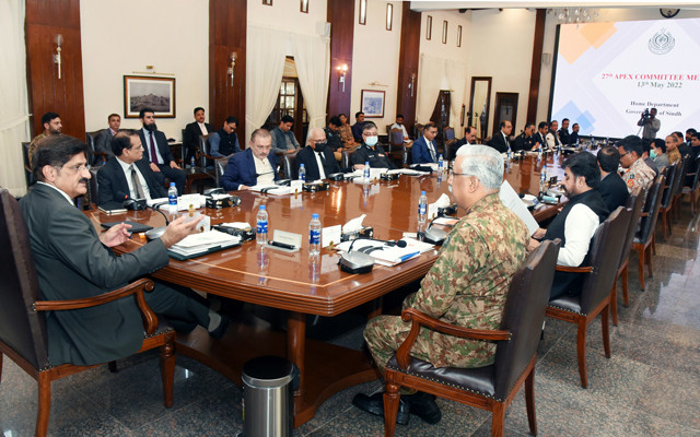 sindh cm murad ali shah chairing a meeting on apex committee in karachi on friday may 13 photo twitter sindh govt