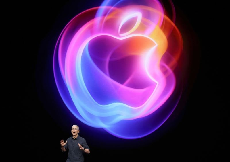 ceo tim cook speaks during apple s it s glowtime event in cupertino california september 9 2024 photo afp