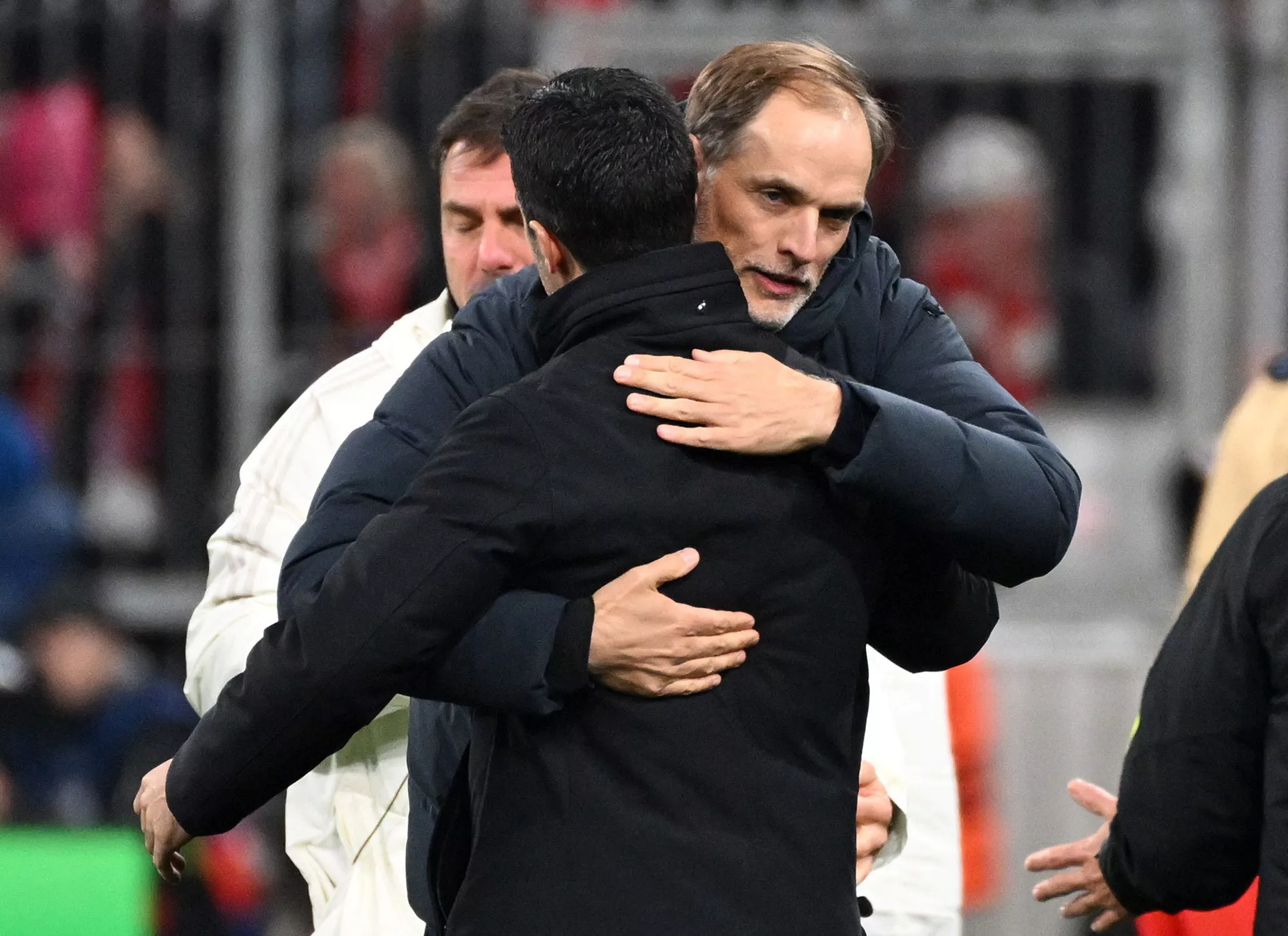 bittersweet bayern munich coach thomas tuchel and arsenal manager mikel arteta after the uefa champions league quarterfinal second leg at allianz arena munich photo reuters bittersweet bayern munich coach thomas tuchel and arsenal manager mikel arteta after the uefa champions league quarterfinal second leg at allianz arena munich photo reuters