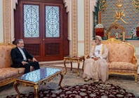 iran s foreign minister abbas araghchi with haitham bin tariq al said the sultan of oman in muscat on april 26 2026 photo iran gov x