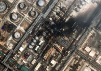 this handout satellite image courtesy of vantor taken and released on march 2 2026 shows damage at the saudi aramco s ras tanura refinery photo afp