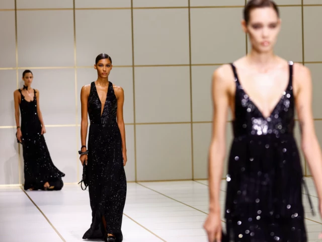 Armani unveils shimmering collection in pursuit of 'evolution'