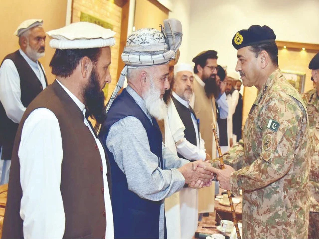 field marshal syed asim munir interacts with tribal elders in peshawar photo ppi field marshal syed asim munir interacts with tribal elders in peshawar photo ppi