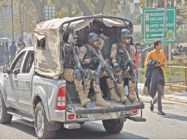 foolproof measures security personnel perform duty at gaddafi stadium in lahore photo online