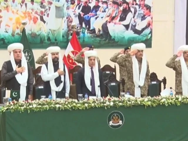 tribal elders of balochistan vow full support to the government and armed forces in quetta s grand jirga photo ptv