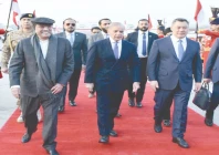 president asif ali zardari and prime minister shehbaz sharif receive kyrgyzstan president sadyr nurgozhoevich zhaparov on his arrival at nur khan airbase in rawalpindi photo nni