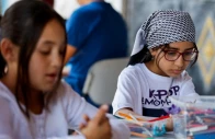 palestinian children draw at rommana studio in hebron in the israeli occupied west bank september 22 2026 photo reuters