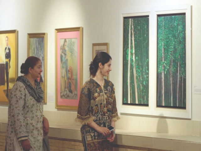 visitors at the a moment in time exhibition featuring three talented artists admire the different artworks each had done to capture the themes of time history and nostalgia the exhibition is currently open at the pnca islamabad photo zafar raja express visitors at the a moment in time exhibition featuring three talented artists admire the different artworks each had done to capture the themes of time history and nostalgia the exhibition is currently open at the pnca islamabad photo zafar raja express