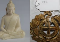 items taken include an ivory buddha left and a waist plate belonging to an officer from the east india company right photo avon and somerset police