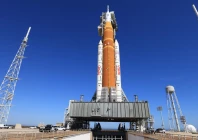 nasa s artemis ii sls space launch system rocket and orion spacecraft stand vertical on mobile launcher 1 at launch complex 39b at nasa s kennedy space center in florida on tuesday feb 10 2026 the artemis ii test flight will take commander reid wiseman pilot victor glover and mission specialist christina koch from nasa and mission specialist jeremy hansen from the csa canadian space agency around the moon and back to earth photo nasa