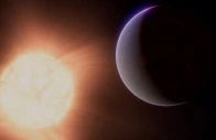 an artist s concept shows the exoplanet 55 cancri e also called janssen along with the star it orbits photo reuters