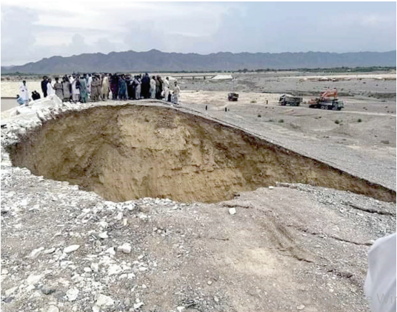 infrastructure damage the quetta karachi road was swept away by rain induced flash floods at hub photo ppi
