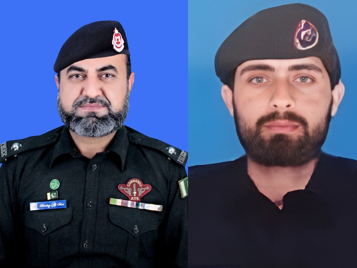 ASI Mumtaz Ali, left, and Constable Sajjad Hussain, right. The two police officials were killed in separate attacks reported in Tank and Lakki Marwat. Photos: Express