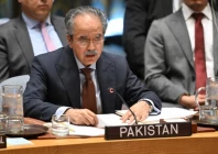 pakistani ambassador to the united nations asim iftikhar ahmad speaks during a united nations security council photo afp