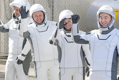the four members of the spacex crew 11 are evacuating from the international space station due to a a medical problem affecting one of them photo afp file