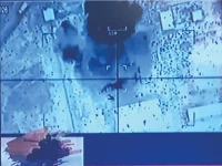 a videograb from express news shows the aftermath of an airstrike on an afghan arms depot in nangarhar province