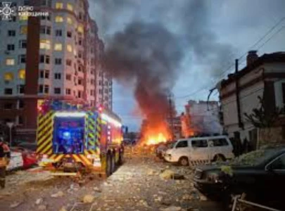 massive russian missile and drone barrage kills four in kyiv massive russian missile and drone barrage kills four in kyiv