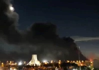 smoke rises over azadi square following a strike amid the us israeli conflict with iran in tehran on april 6 photo reuters