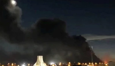 smoke rises over azadi square following a strike amid the us israeli conflict with iran in tehran on april 6 photo reuters