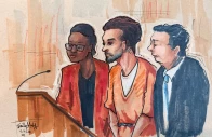 defense attorneys tezira abe and eugene ohm flank cole allen a suspect in the white house correspondents association whca dinner shooting as he sits in the courtroom during a plea hearing after being charged with attempting to assassinate us president donald trump in washington dc photo reuters