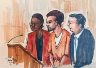 defense attorneys tezira abe and eugene ohm flank cole allen a suspect in the white house correspondents association whca dinner shooting as he sits in the courtroom during a plea hearing after being charged with attempting to assassinate us president donald trump in washington dc photo reuters
