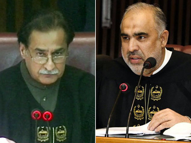 ayaz sadiq and asad qaiser photo file screengrab