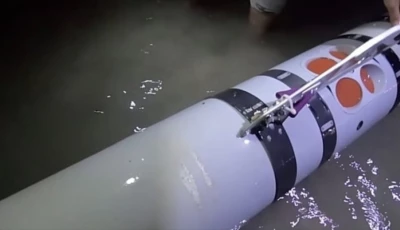 picture showing a second us underwater drone seized in the strait of hormuz by irgc on sunday screengrab russia today x