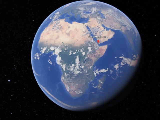 Bab el-Mandeb blockade has forced ships to navigate around Africa to reach the Mediterranean Sea. Photo: Google earth