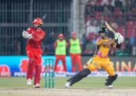 peshawar zalmi captain babar azam plays a shot during his 103 run knock against islamabad united in the psl 10 qualifier on tuesday photo psl x