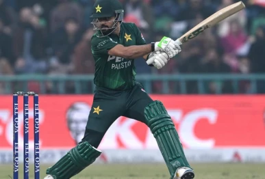 babar azam made an unbeaten 50 as pakistan crushed australia to complete a three game sweep of their t20 series photo afp