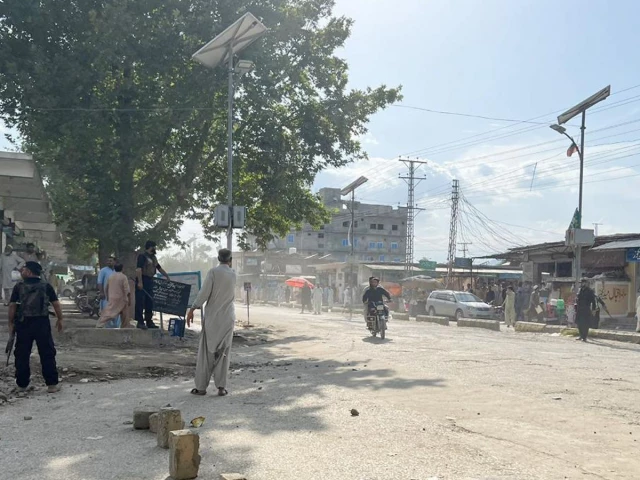 security personnel standing guard near the blast site in bajaur on july 30 2023 photo file